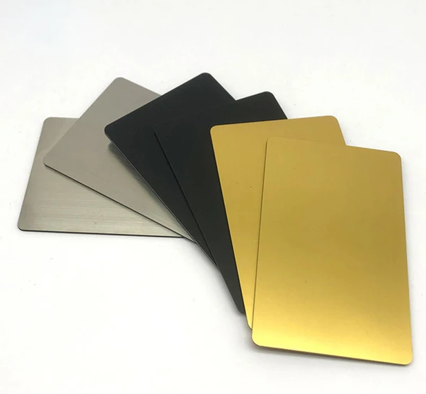 Metal NFC Cards in silver, black and gold